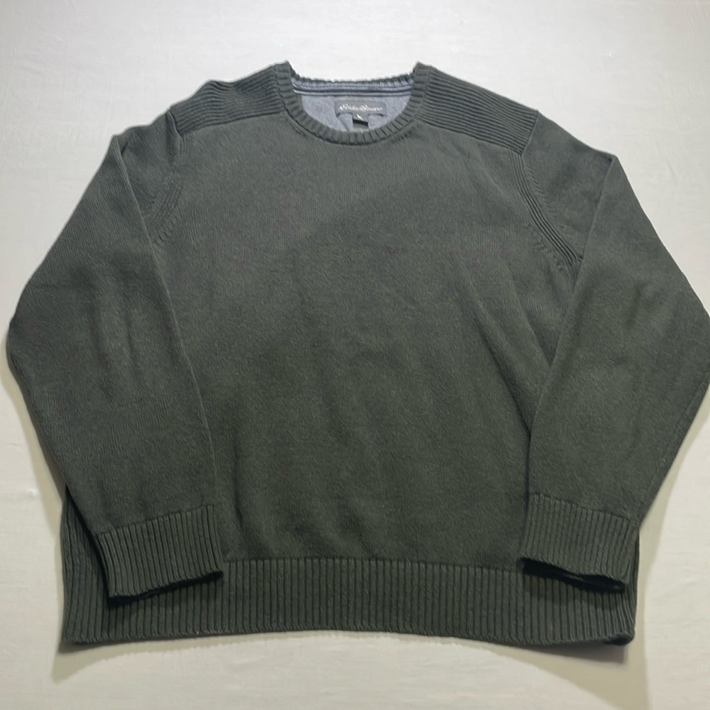 Eddie Bauer Men’s XL Crew Neck Pullover Sweater Green. Pre-Owned.